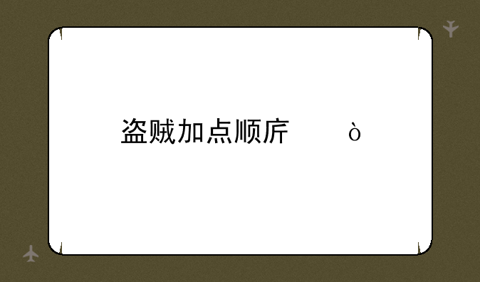 盗贼加点顺序？