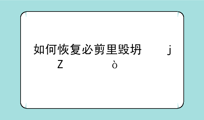 如何恢复必剪里毁坏的文件？