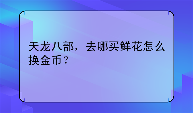 天龙八部，去哪买鲜花怎么换金币？