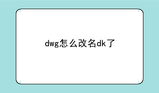 dwg怎么改名dk了