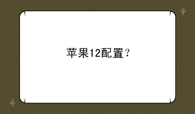 苹果12配置？